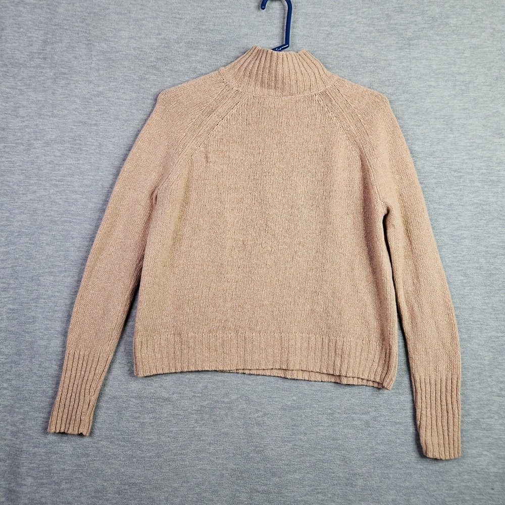 360Cashmere Women's Beige Mock Neck Sweater Size Large Soft Luxury Knit